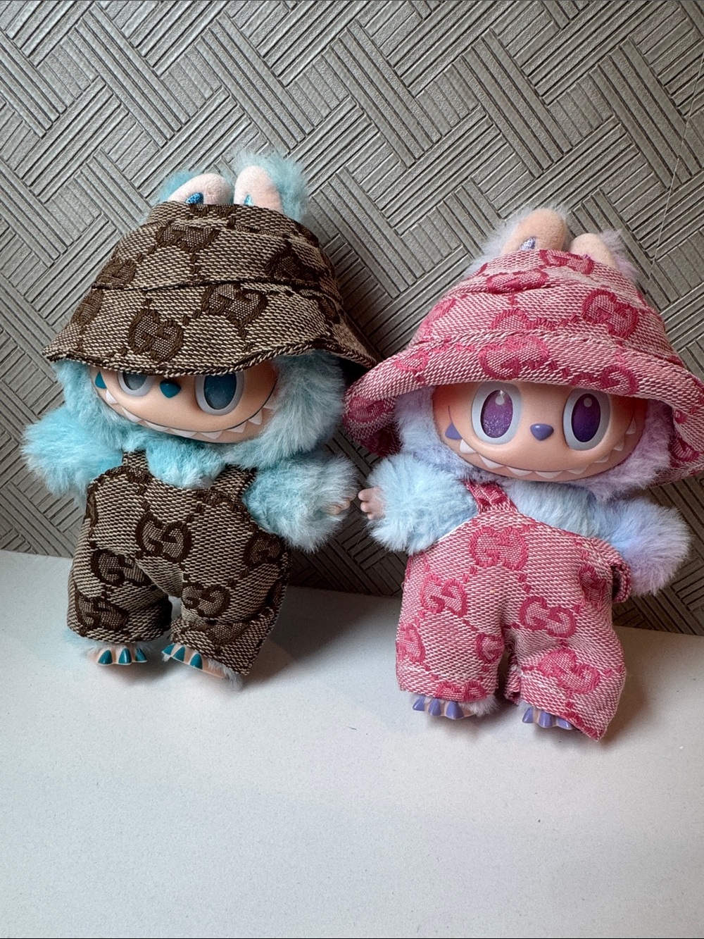 Labubu “Gucci” outfits pink and brown - dolls not included